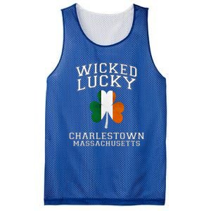 Wicked Lucky Charlestown Boston Massachusetts Irish Flag Great Gift Mesh Reversible Basketball Jersey Tank