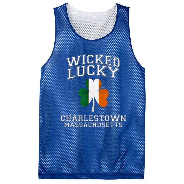 Wicked Lucky Charlestown Boston Massachusetts Irish Flag Great Gift Mesh Reversible Basketball Jersey Tank