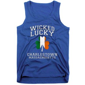 Wicked Lucky Charlestown Boston Massachusetts Irish Flag Great Gift Tank Top