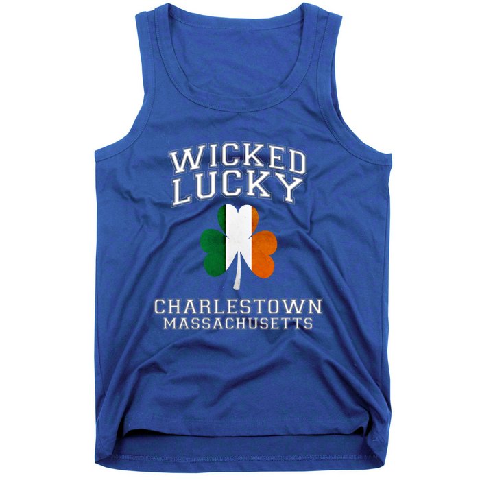 Wicked Lucky Charlestown Boston Massachusetts Irish Flag Great Gift Tank Top