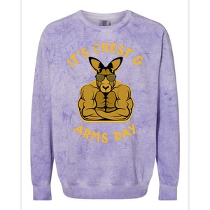 Weight Lifting Chest Arms Day Kangaroo Colorblast Crewneck Sweatshirt