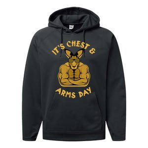 Weight Lifting Chest Arms Day Kangaroo Performance Fleece Hoodie