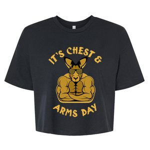 Weight Lifting Chest Arms Day Kangaroo Bella+Canvas Jersey Crop Tee