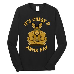 Weight Lifting Chest Arms Day Kangaroo Long Sleeve Shirt