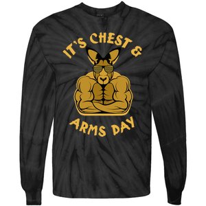 Weight Lifting Chest Arms Day Kangaroo Tie-Dye Long Sleeve Shirt