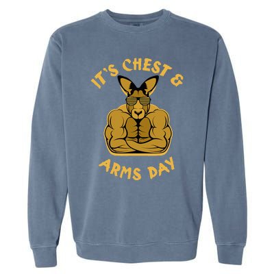 Weight Lifting Chest Arms Day Kangaroo Garment-Dyed Sweatshirt