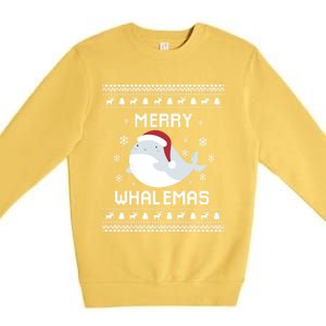 Whale Lover Christmas Ugly Xmas Whale Sweater Whale Gift Great Gift Premium Crewneck Sweatshirt