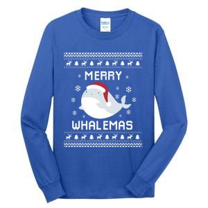 Whale Lover Christmas Ugly Xmas Whale Sweater Whale Gift Great Gift Tall Long Sleeve T-Shirt