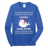 Whale Lover Christmas Ugly Xmas Whale Sweater Whale Gift Great Gift Tall Long Sleeve T-Shirt