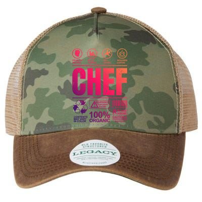 Warning Label Caution Chef At Work Sign Gift Legacy Tie Dye Trucker Hat
