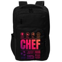 Warning Label Caution Chef At Work Sign Gift Impact Tech Backpack