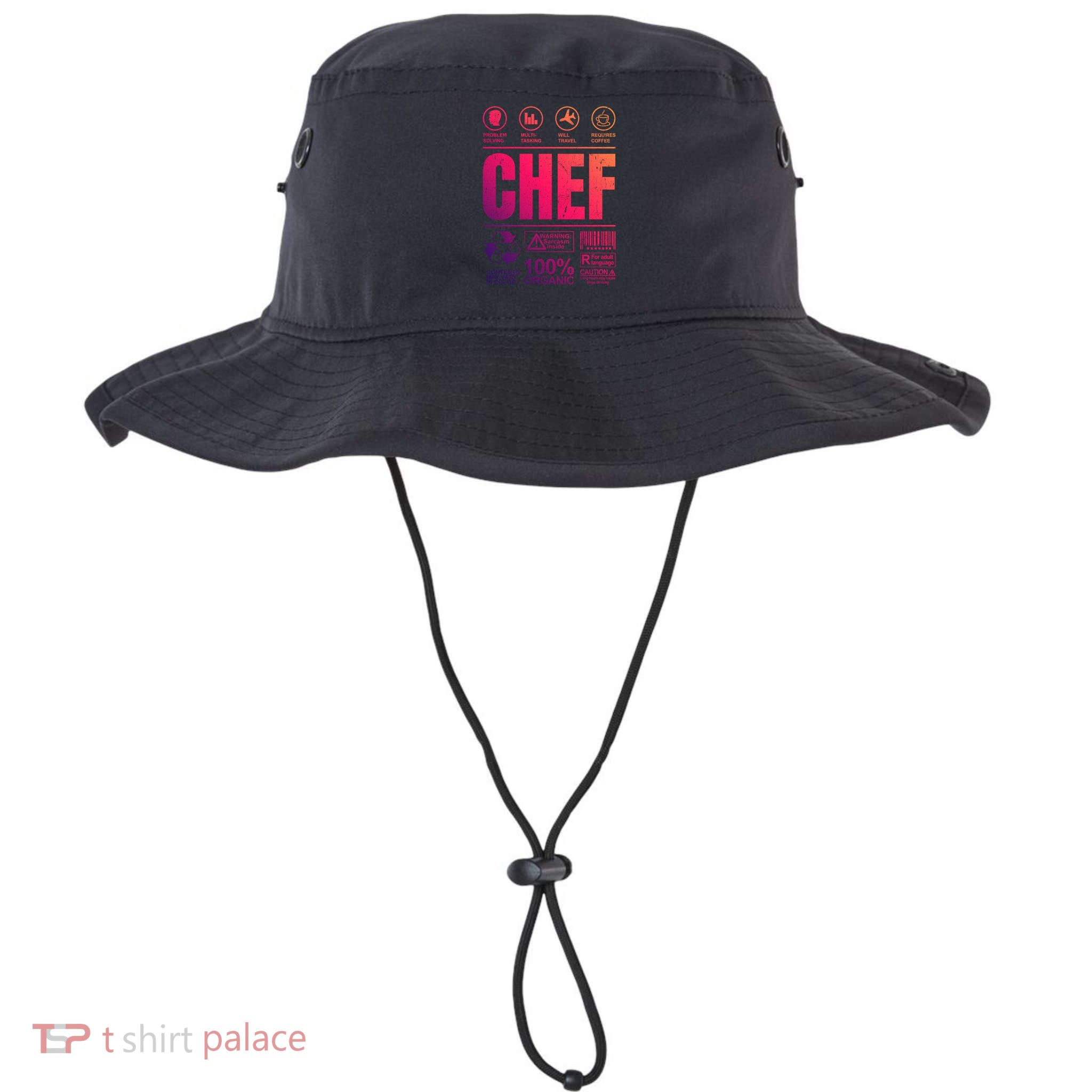 Warning Label Caution Chef At Work Sign Gift Bucket Hat
