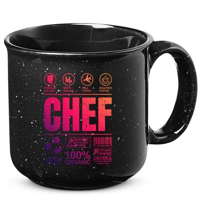 Warning Label Caution Chef At Work Sign Gift 15oz Campfire Ceramic Mug