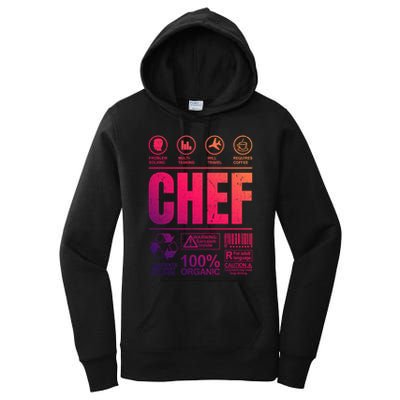 Warning Label Caution Chef At Work Sign Gift Women's Pullover Hoodie