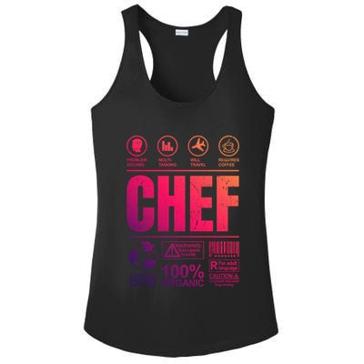 Warning Label Caution Chef At Work Sign Gift Ladies PosiCharge Competitor Racerback Tank