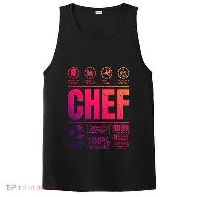 Warning Label Caution Chef At Work Sign Gift PosiCharge Competitor Tank