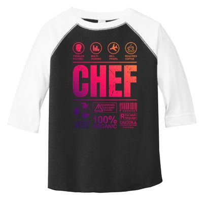 Warning Label Caution Chef At Work Sign Gift Toddler Fine Jersey T-Shirt