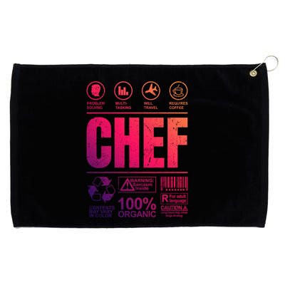 Warning Label Caution Chef At Work Sign Gift Grommeted Golf Towel