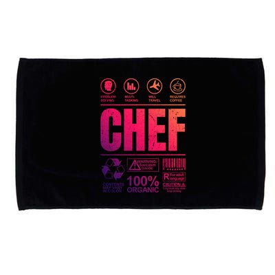 Warning Label Caution Chef At Work Sign Gift Microfiber Hand Towel