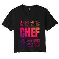 Warning Label Caution Chef At Work Sign Gift Women's Crop Top Tee
