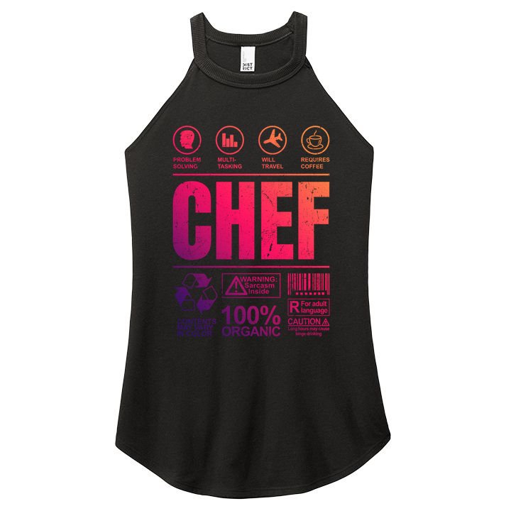Warning Label Caution Chef At Work Sign Gift Women's Perfect Tri Rocker Tank