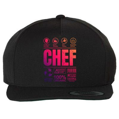 Warning Label Caution Chef At Work Sign Gift Wool Snapback Cap