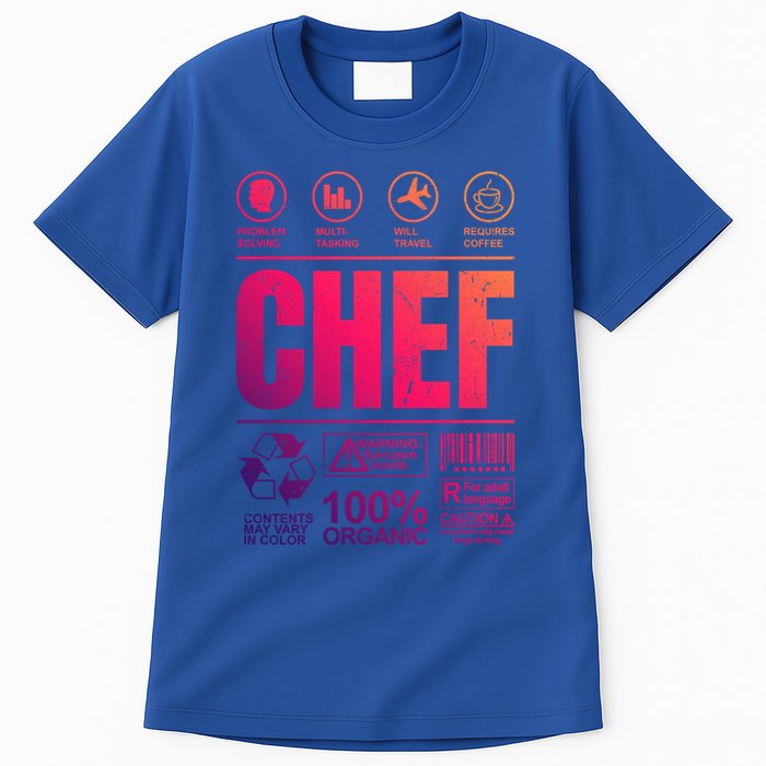 Warning Label Caution Chef At Work Sign Gift Tall T-Shirt