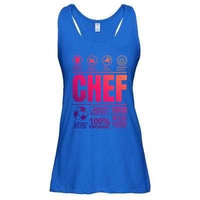 Warning Label Caution Chef At Work Sign Gift Ladies Essential Flowy Tank