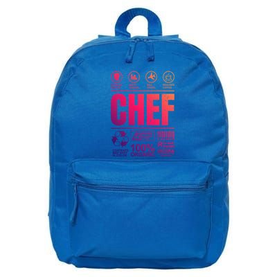 Warning Label Caution Chef At Work Sign Gift 16 in Basic Backpack