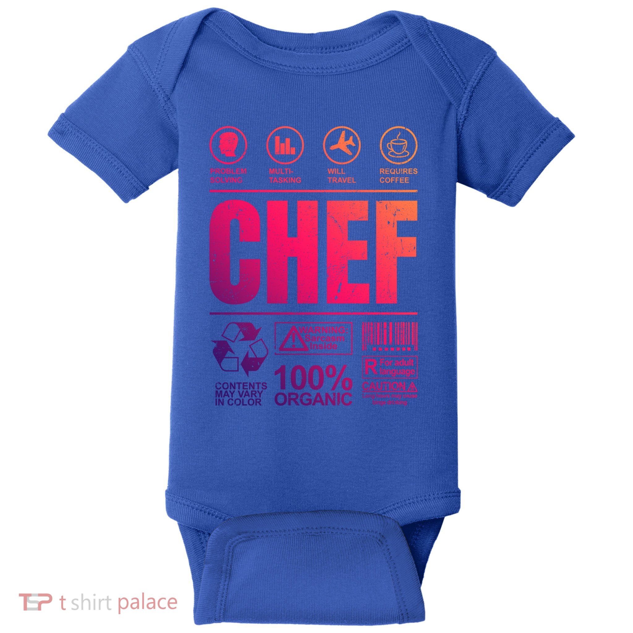 Warning Label Caution Chef At Work Sign Gift Baby Bodysuit