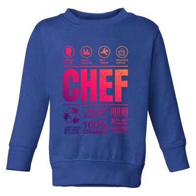 Warning Label Caution Chef At Work Sign Gift Toddler Sweatshirt