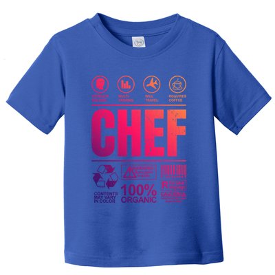 Warning Label Caution Chef At Work Sign Gift Toddler T-Shirt