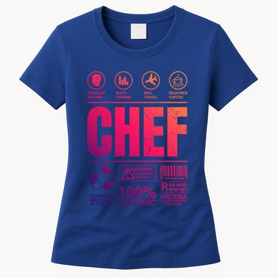 Warning Label Caution Chef At Work Sign Gift Womens T-Shirt