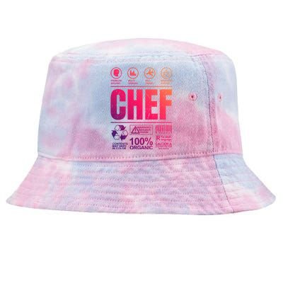 Warning Label Caution Chef At Work Sign Gift Tie-Dyed Bucket Hat