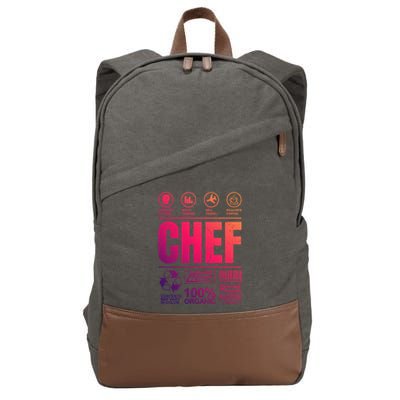 Warning Label Caution Chef At Work Sign Gift Cotton Canvas Backpack