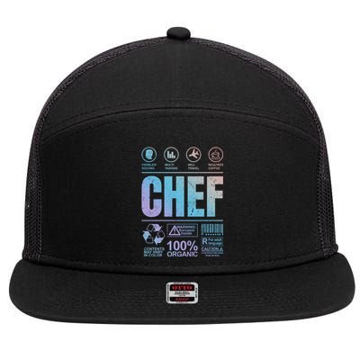 Warning Label Caution Chef At Work Sign Meaningful Gift 7 Panel Mesh Trucker Snapback Hat