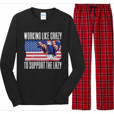 Working Like Crazy To Support The Lazy Gift Long Sleeve Pajama Set