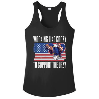 Working Like Crazy To Support The Lazy Gift Ladies PosiCharge Competitor Racerback Tank