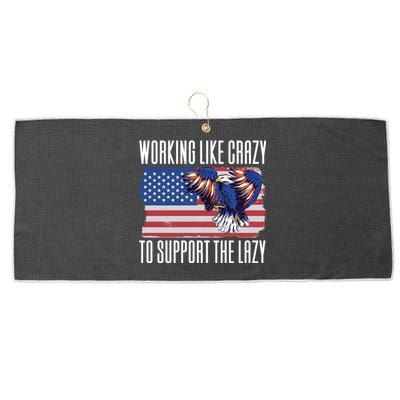 Working Like Crazy To Support The Lazy Gift Large Microfiber Waffle Golf Towel