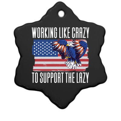 Working Like Crazy To Support The Lazy Gift Ceramic Star Ornament