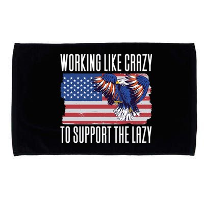 Working Like Crazy To Support The Lazy Gift Microfiber Hand Towel