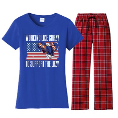 Working Like Crazy To Support The Lazy Gift Women's Flannel Pajama Set