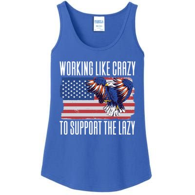 Working Like Crazy To Support The Lazy Gift Ladies Essential Tank