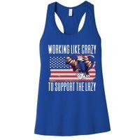 Working Like Crazy To Support The Lazy Gift Women's Racerback Tank