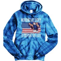 Working Like Crazy To Support The Lazy Gift Tie Dye Hoodie