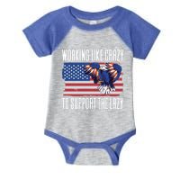 Working Like Crazy To Support The Lazy Gift Infant Baby Jersey Bodysuit