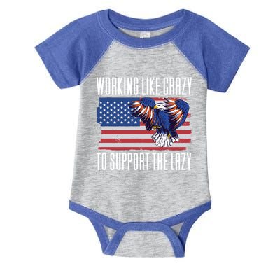 Working Like Crazy To Support The Lazy Gift Infant Baby Jersey Bodysuit