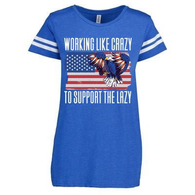 Working Like Crazy To Support The Lazy Gift Enza Ladies Jersey Football T-Shirt