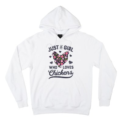 Who Loves Chickens Women Flowers Farm Hoodie