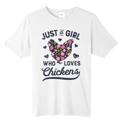 Who Loves Chickens Women Flowers Farm Tall Fusion ChromaSoft Performance T-Shirt